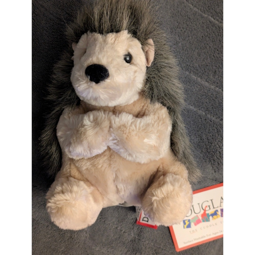Douglas Bristles Hedgehog Plush Stuffed Animal Toy 4546 Tan Gray NWT